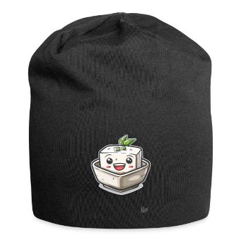 Kawaii Happy Tofu - Jersey Beanie - black - Front