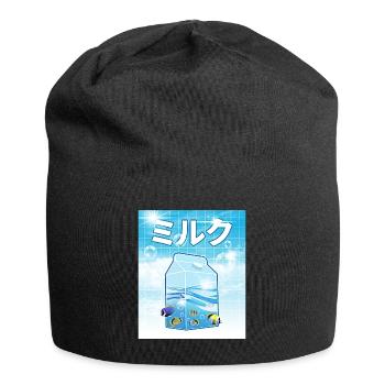 Frutiger Aero Aesthetic Tech Kawaii Milk Unterwass - Jersey-Beanie - Schwarz - Vorne