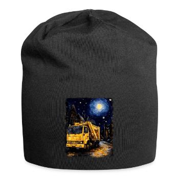 Garbage Trucker Müllwagen Sternennacht Malerei - Jersey-Beanie - Schwarz - Vorne