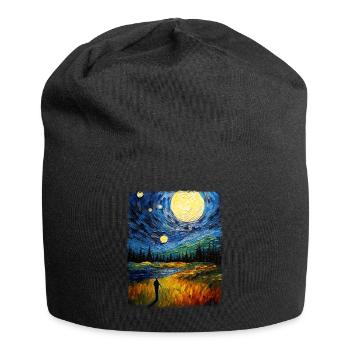 Golfer Golfer Golf Game Starry Night Painting - Jersey Beanie - black - Front