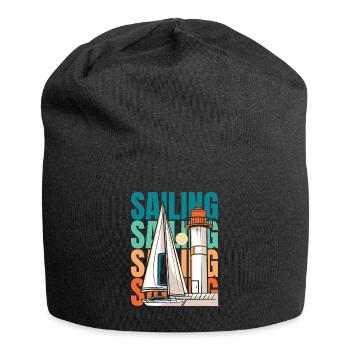 Sailing Sailor Sailboat - Jersey Beanie - black - Front