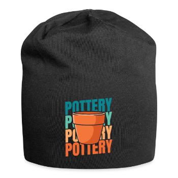 Töpfern - Jersey-Beanie - Schwarz - Vorne