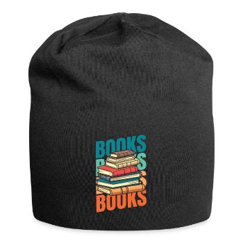 Buch Leseratte Bücherwurm - Jersey-Beanie - Schwarz - Vorne