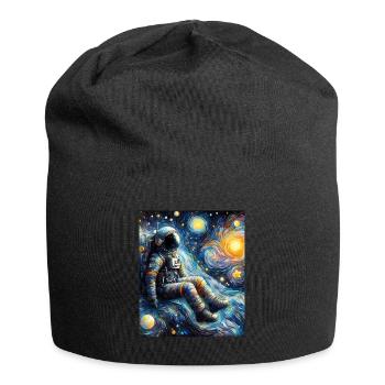 astronaute planète spatiale nuit étoilée peinture - Bonnet en jersey - noir - Devant
