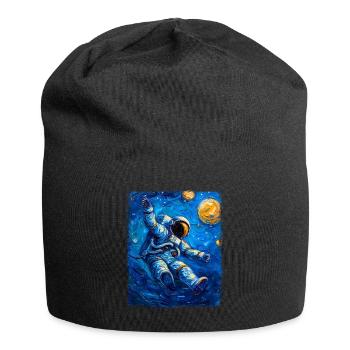 astronaute planète spatiale nuit étoilée peinture - Bonnet en jersey - noir - Devant
