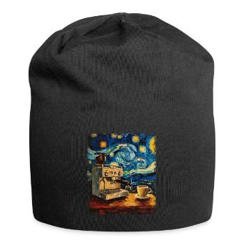 Barista Coffee Maker Starry Night Painting - Jersey Beanie - black - Front