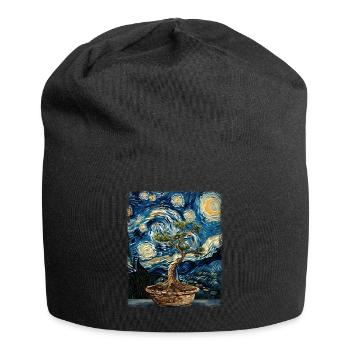 Bonsaï Arbre Zen Japonais Nuit Étoilée Peinture - Bonnet en jersey - noir - Devant