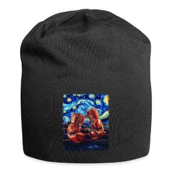 Boxer Boxing Gloves Starry Night Painting - Jersey Beanie - black - Front