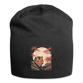 Tiger Japan Cherry Blossom Moon - Jersey-Beanie - Schwarz - Vorne
