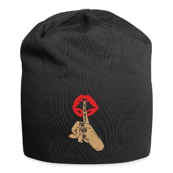 Black Humor Funny Funny Lips Stfu - Jersey Beanie - black - Front