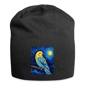 Wellensittich Wellensittich Papagei Vogel Starry N - Jersey-Beanie - Schwarz - Vorne
