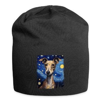 Italienischer Windhund Hund Hund Sternennacht Gemä - Jersey-Beanie - Schwarz - Vorne