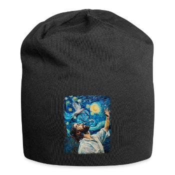 Jésus Colombe Blanche Chrétien Nuit étoilée Peinture - Bonnet en jersey - noir - Devant