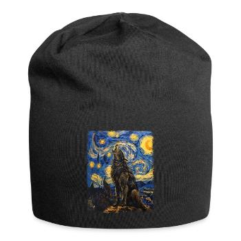 loup-garou loups hurlant peinture nuit étoilée - Bonnet en jersey - noir - Devant