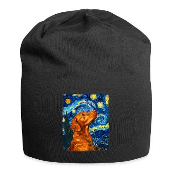 Chesapeake Bay Retriever Hund Sternennacht Gemälde - Jersey-Beanie - Schwarz - Vorne