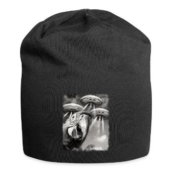 Macaw Parrot Bird UFO Alien Alien Selfie - Jersey Beanie - black - Front