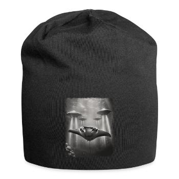 Mantarochen Stachelrochen UFO Alien Außerirdischer - Jersey-Beanie - Schwarz - Vorne