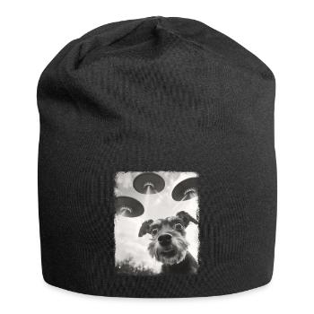 Miniature Schnauzer Dog UFO Alien Alien Selfi - Jersey Beanie - black - Front