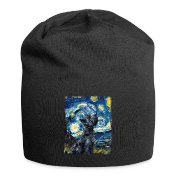 Scottish Terrier chien Nuit étoilée Peinture - Bonnet en jersey - noir - Devant