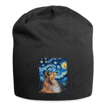 Shetland Sheepdogs Dog Starry Night Painting - Jersey Beanie - black - Front