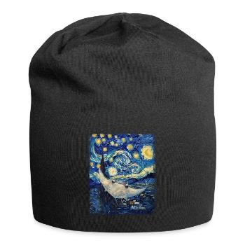 Stingray Manta Ray Peinture Nuit étoilée - Bonnet en jersey - noir - Devant