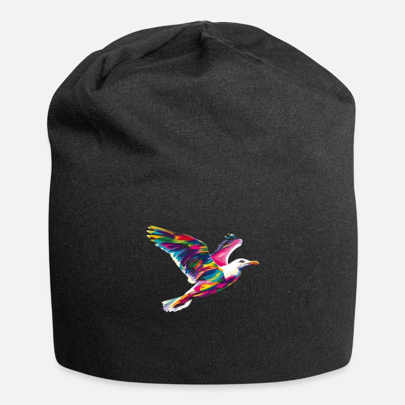 Seemöwe Möwe Seevogel Popart - Jersey-Beanie - Schwarz