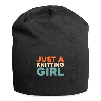 Frappée juste une fille de tricot - Bonnet en jersey - noir - Devant