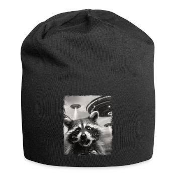 raccoon possum street cat UFO alien alien - Jersey Beanie - black - Front