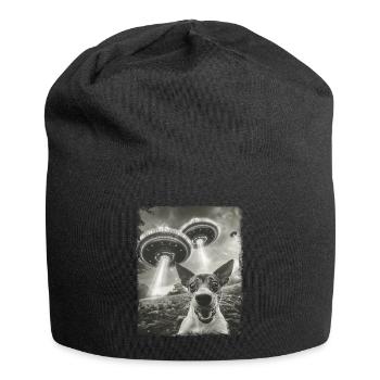 Rat Terrier Dog UFO Alien Alien Selfie - Jersey Beanie - black - Front