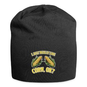 Corn on the cob saying corn funny corn on the cob gift - Jersey Beanie - black - Front