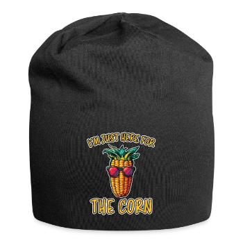 Corn on the cob saying corn funny corn on the cob gift - Jersey Beanie - black - Front