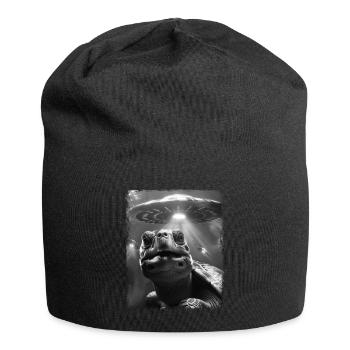 Turtle Sea Turtle UFO Alien Außerirdis - Jersey Beanie - black - Front