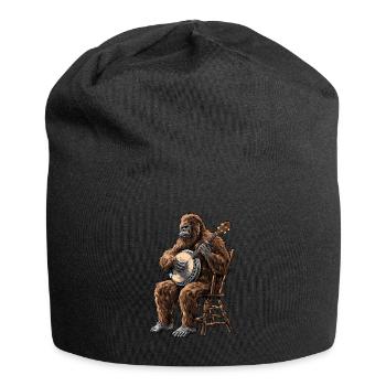 Bigfoot Sasquatch Yeti Bluegrass Banjo Spieler - Jersey-Beanie - Schwarz - Vorne