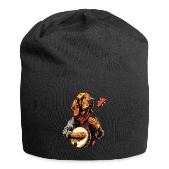 Bloodhound Dog Joueur de banjo bluegrass - Bonnet en jersey - noir - Devant