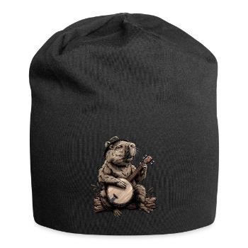 Capybara Capibara Bluegrass Banjo Spieler - Jersey-Beanie - Schwarz - Vorne