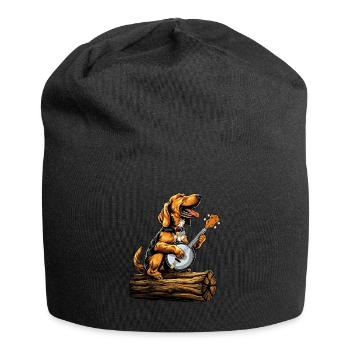 Coonhound Dog Bluegrass Banjo Player - Jersey Beanie - black - Front