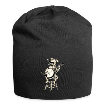 Chien dalmatien Joueur de banjo bluegrass - Bonnet en jersey - noir - Devant