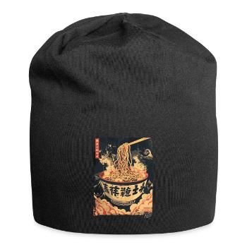 Retro Vintage Poster für leckere Nudel-Ramen - Jersey-Beanie - Schwarz - Vorne