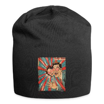 1950er Cartoon – Lustiges Röntgenblick-Paar - Jersey-Beanie - Schwarz - Vorne