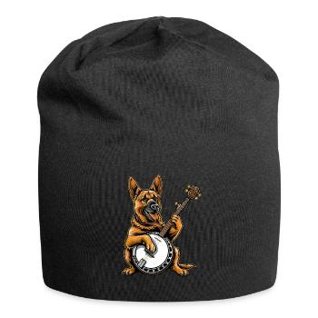 Deutscher Schäferhund Bluegrass Banjo Spieler - Jersey-Beanie - Schwarz - Vorne
