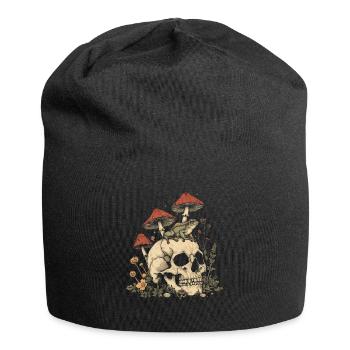 Cottagecore Aesthetic Frog Skull Mushroom Wit - Jersey Beanie - black - Front