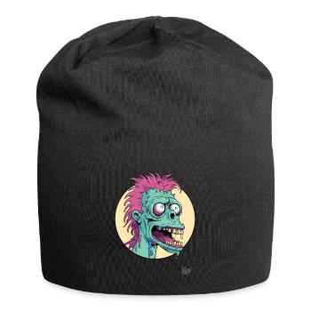 Crazy funny cartoon zombie - Jersey Beanie - black - Front