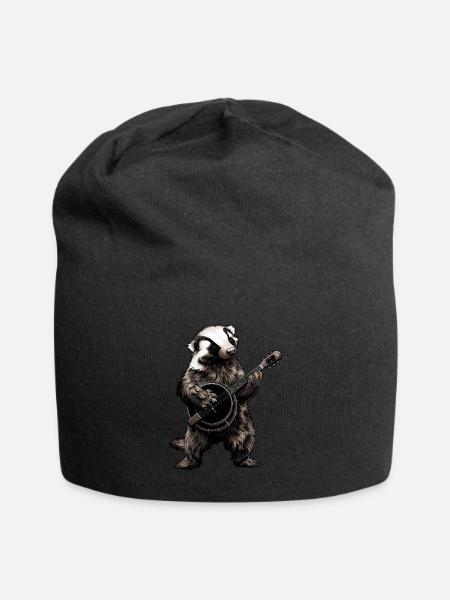 Honey Badger Ratel Bluegrass Banjo Spieler - Jersey-Beanie - Schwarz