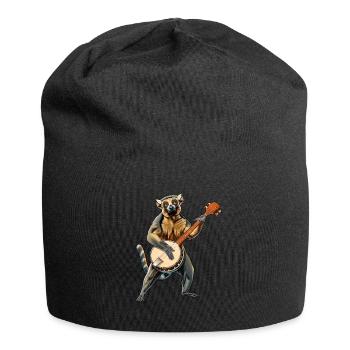 Lemur Ringtail Joueur de banjo bluegrass - Bonnet en jersey - noir - Devant