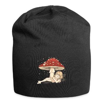 Cottagecore Esthétique Sleeping Fairy Champignon Witchy - Bonnet en jersey - noir - Devant