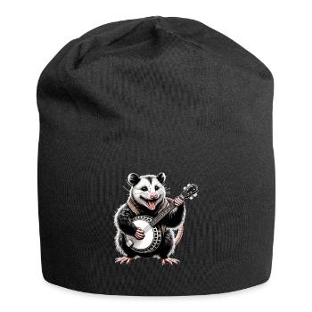 Opossum Possum Street Cat Bluegrass Banjo Player - Jersey Beanie - black - Front