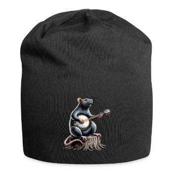 Rat Mouse Joueur de banjo bluegrass - Bonnet en jersey - noir - Devant
