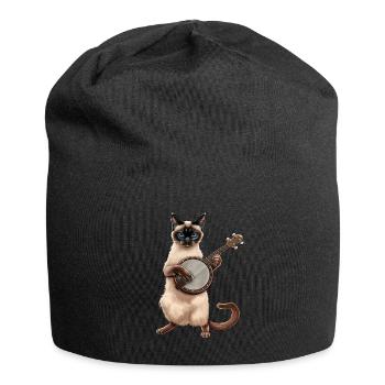 Siamkatze Bluegrass Banjo Spieler - Jersey-Beanie - Schwarz - Vorne