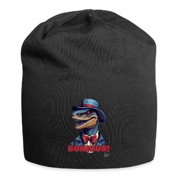 Hallo und Bonjour, raffinierter Raptor-Gentleman - Jersey-Beanie - Schwarz - Vorne