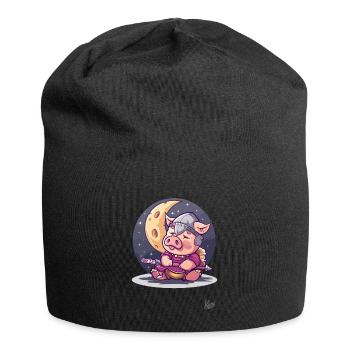 Sweet Viking wine sleeps, moon and stars - Jersey Beanie - black - Front